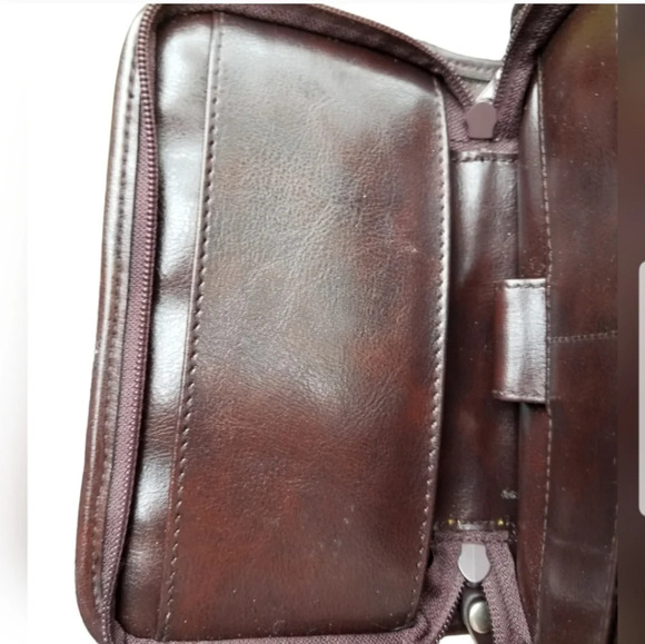MARC CHANTEL VINTAGE STITCH PATCHWORK LEATHER HANDBAG - Picture 8 of 9